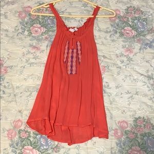 Coral boho tank